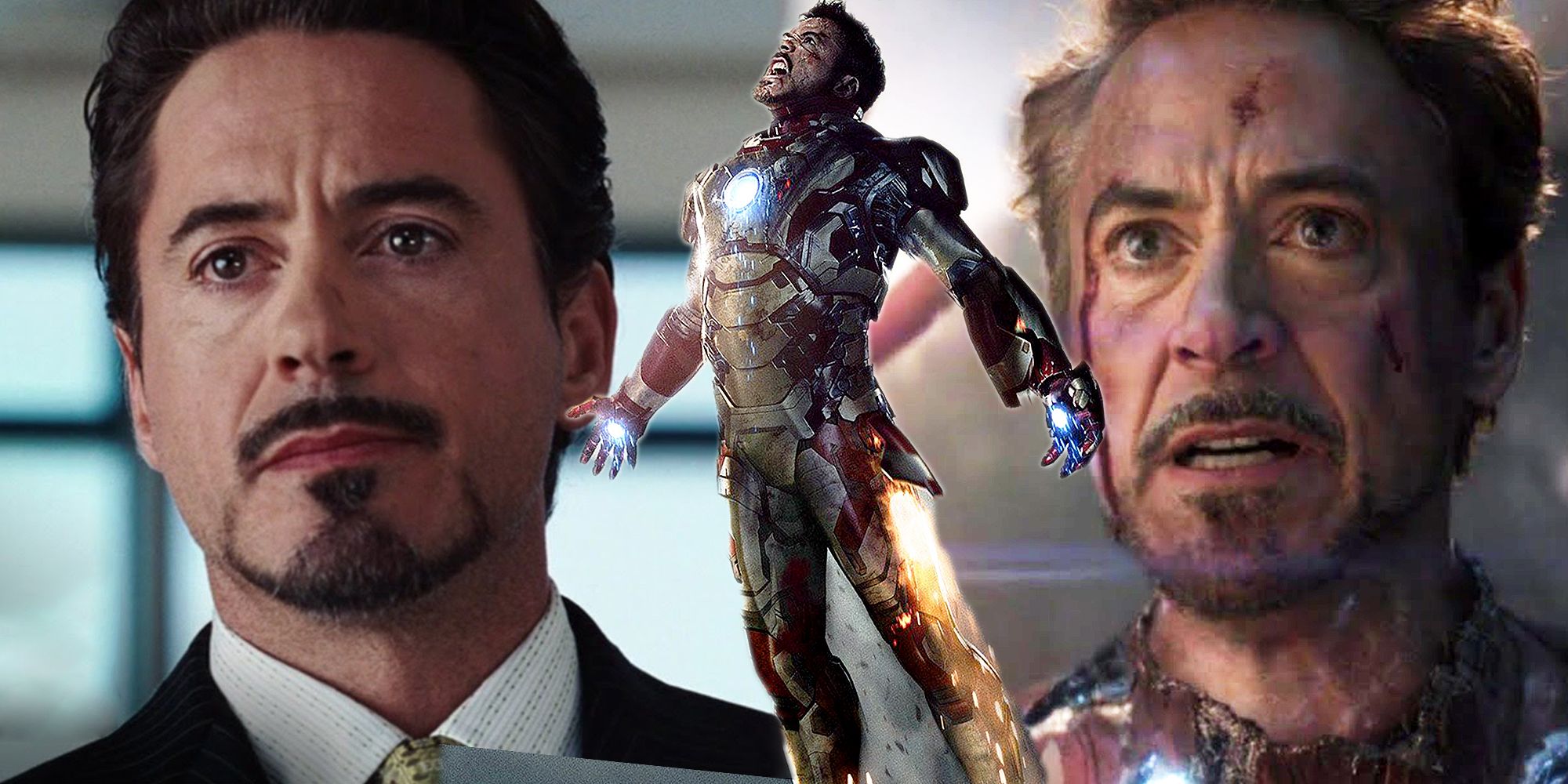 Robert Downey Jr. as Tony Stark in Iron Man 1 &amp; 3 and Avengers Endgame