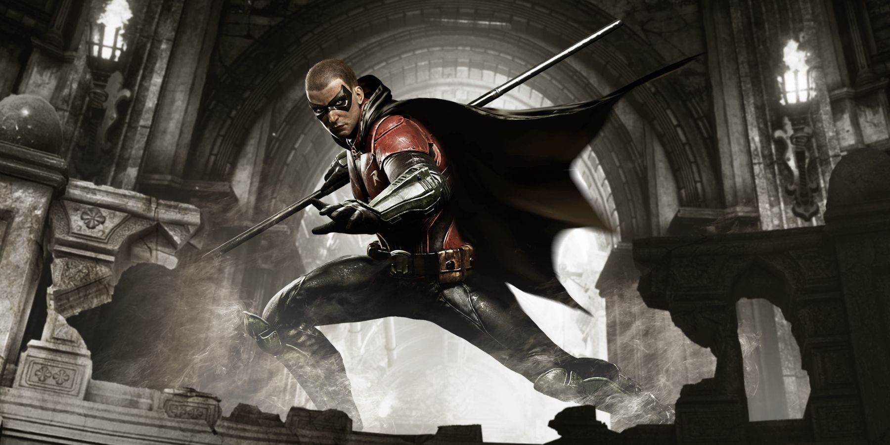 Robin In Fighting Stance Batman Arkham Knight
