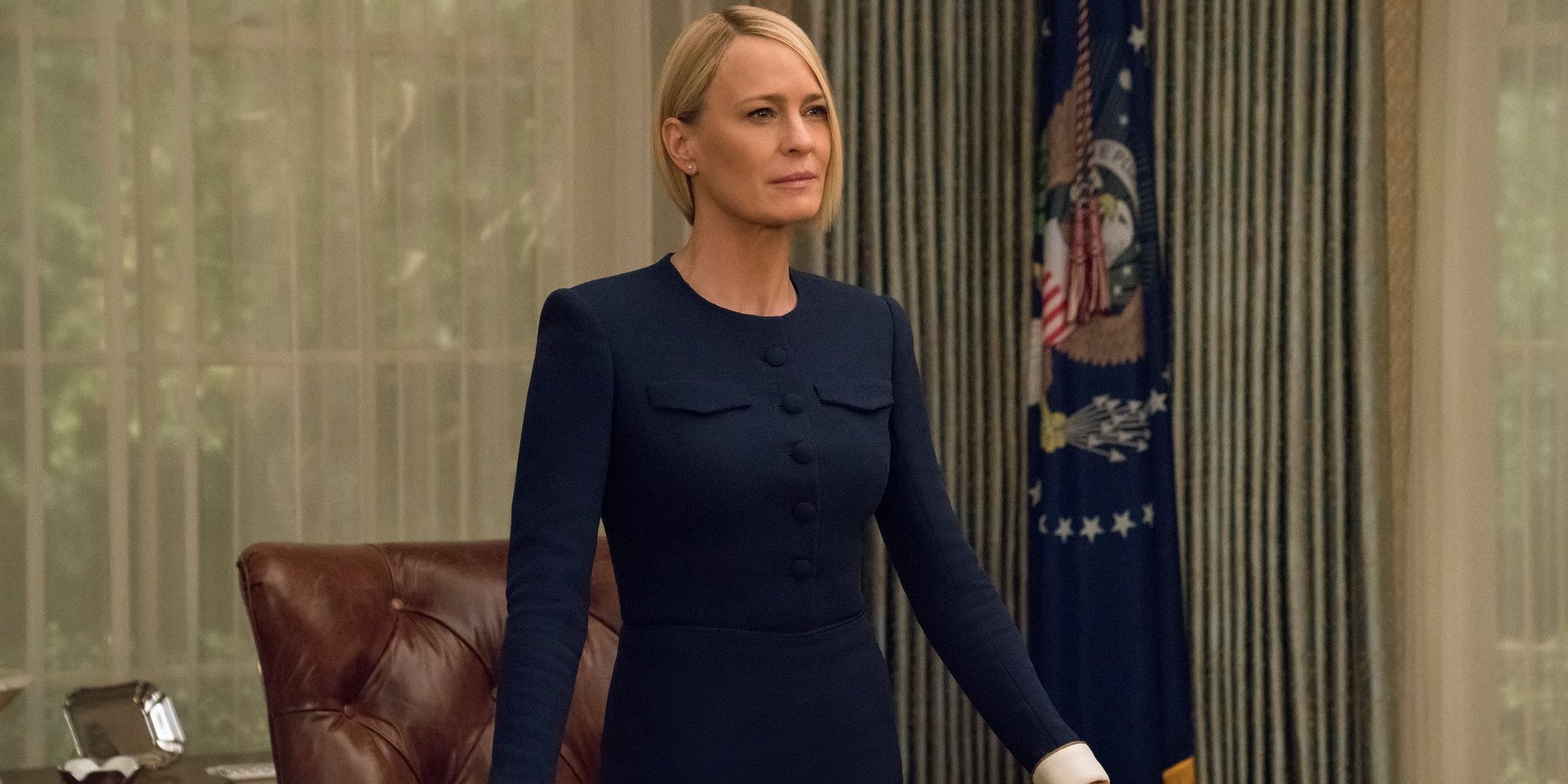 Claire looking serious in House of Cards