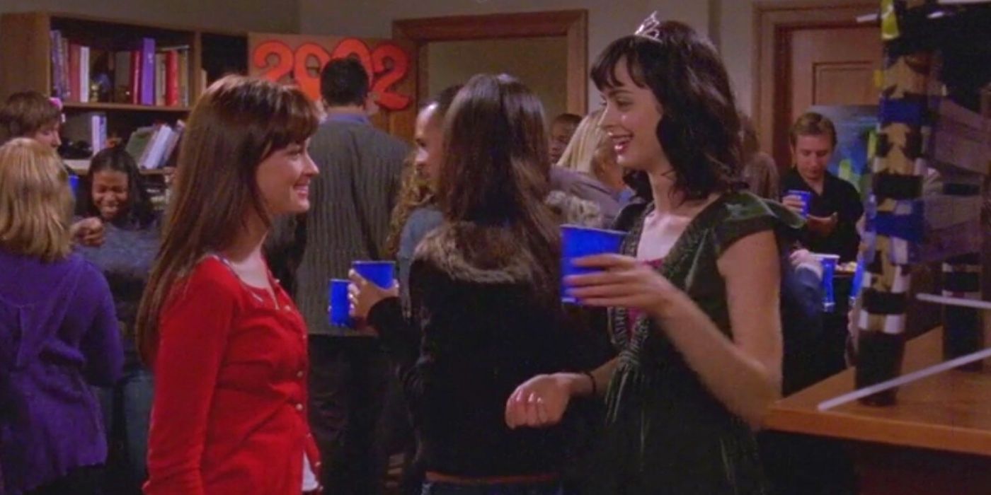Rory talking to Lucy at her birthday party on gilmore girls
