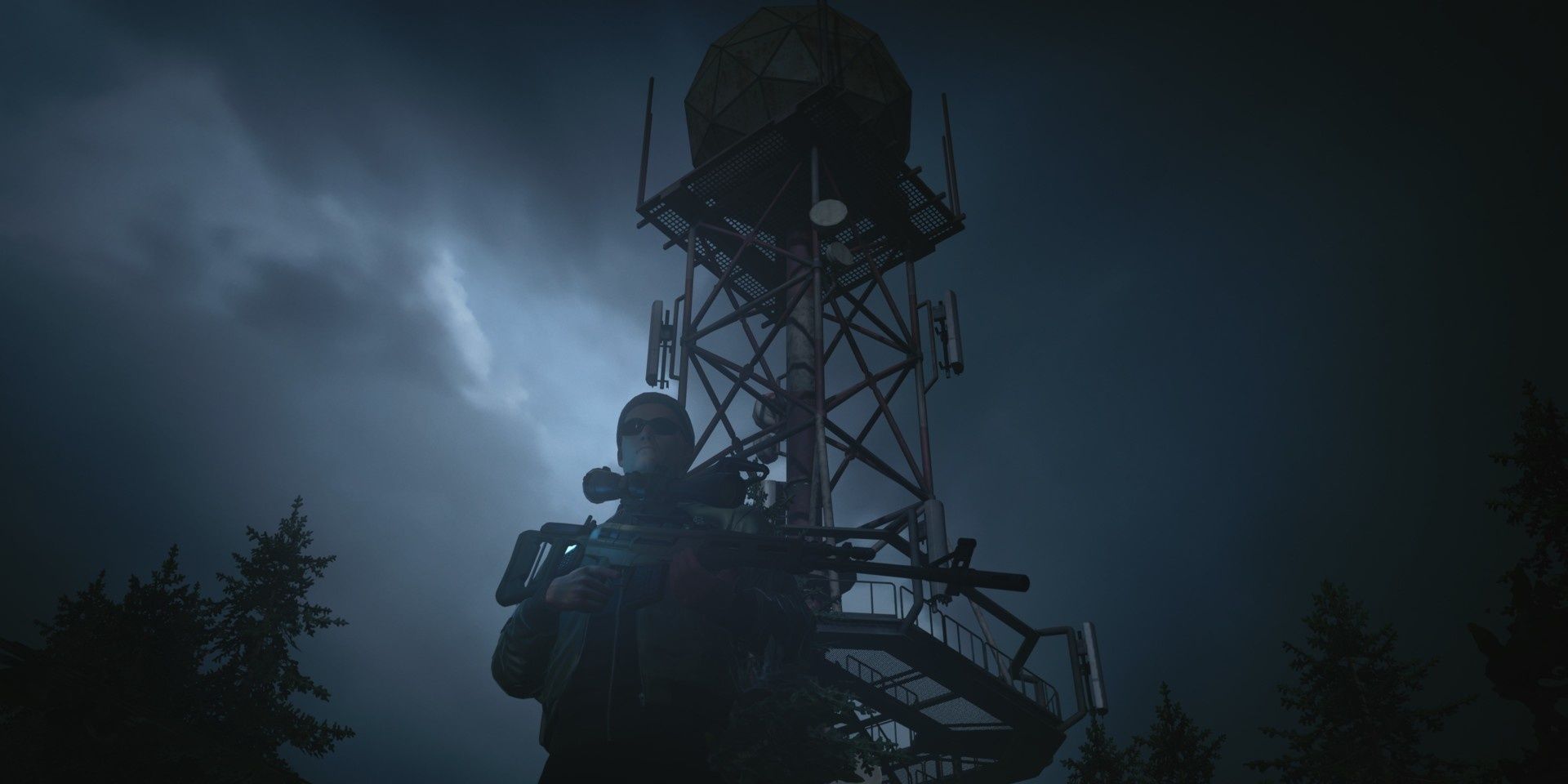 Rule Of Threes - Agent 47 In Front Of Radio Tower With Sniper Rifle