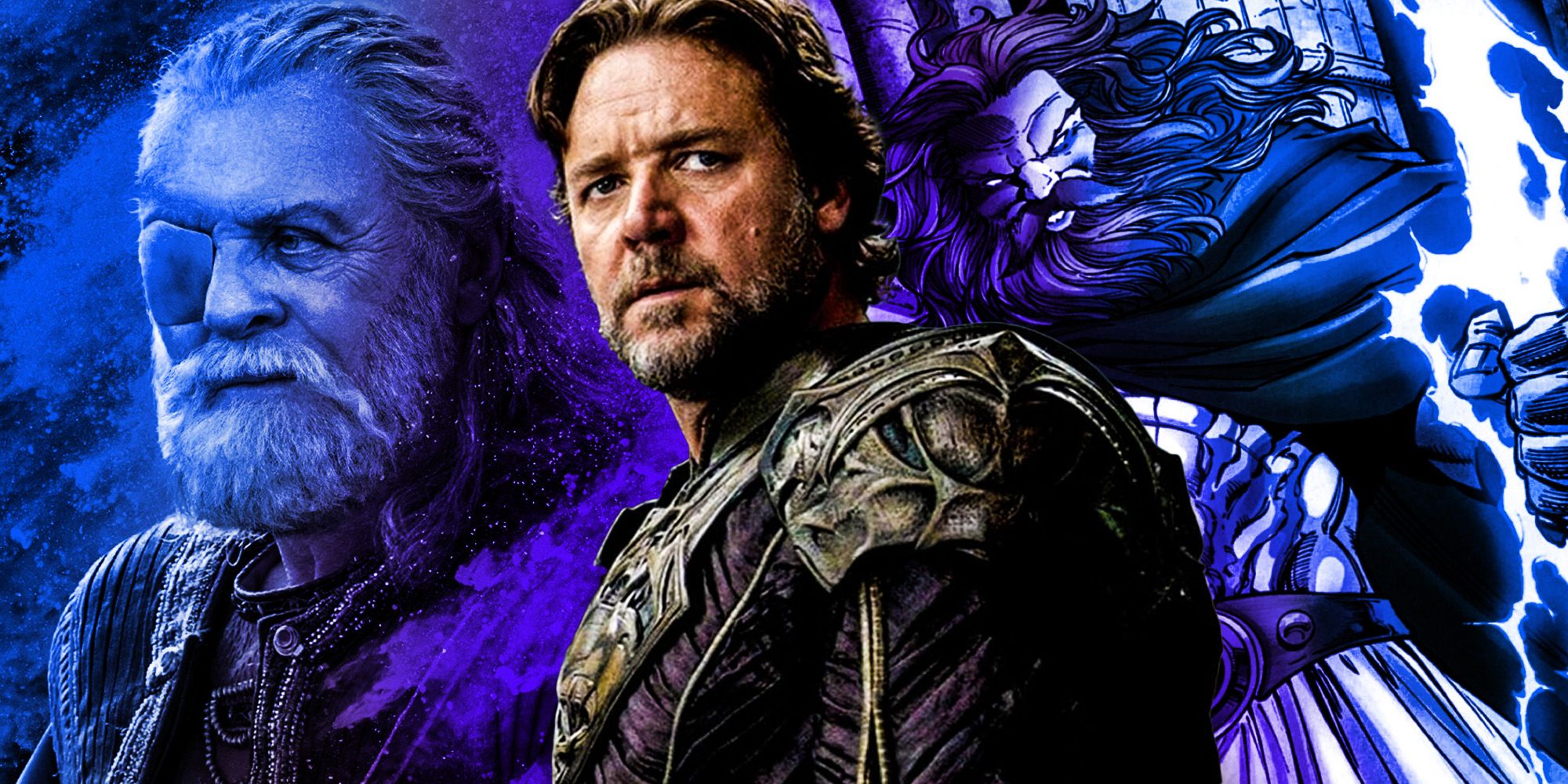 Russell Crowe and Odin from Thor