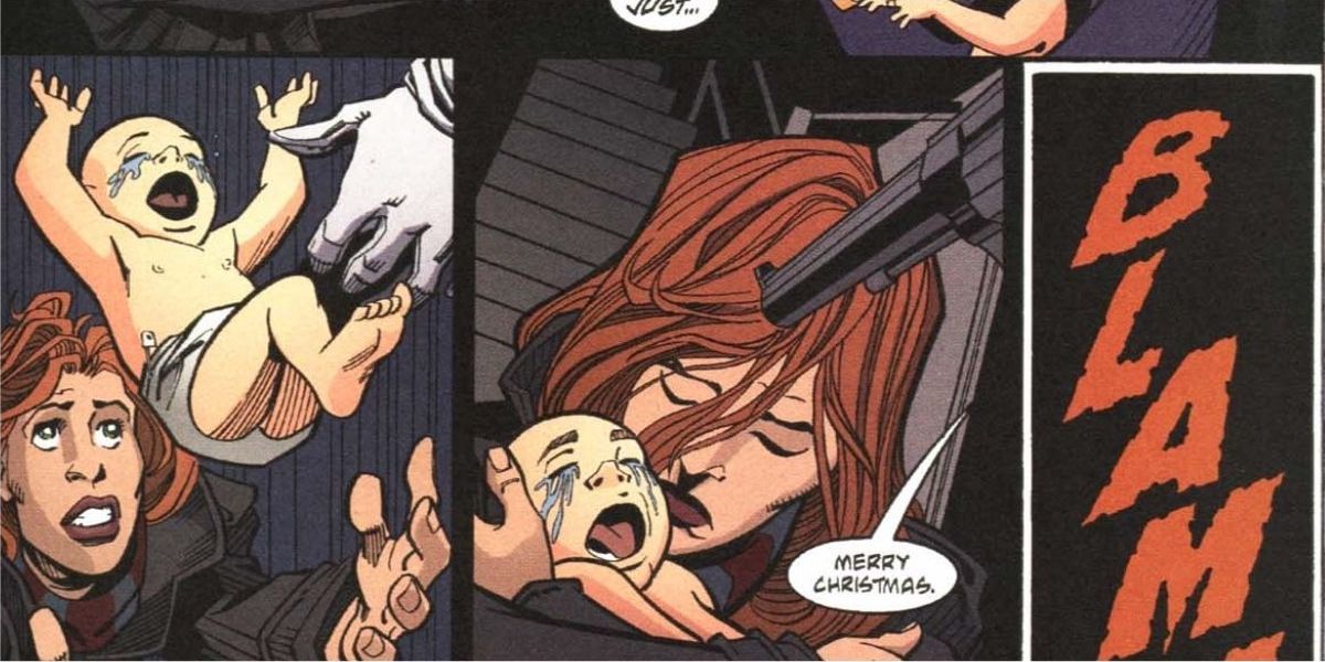 Joker skills Sarah Essen after she grabs a baby