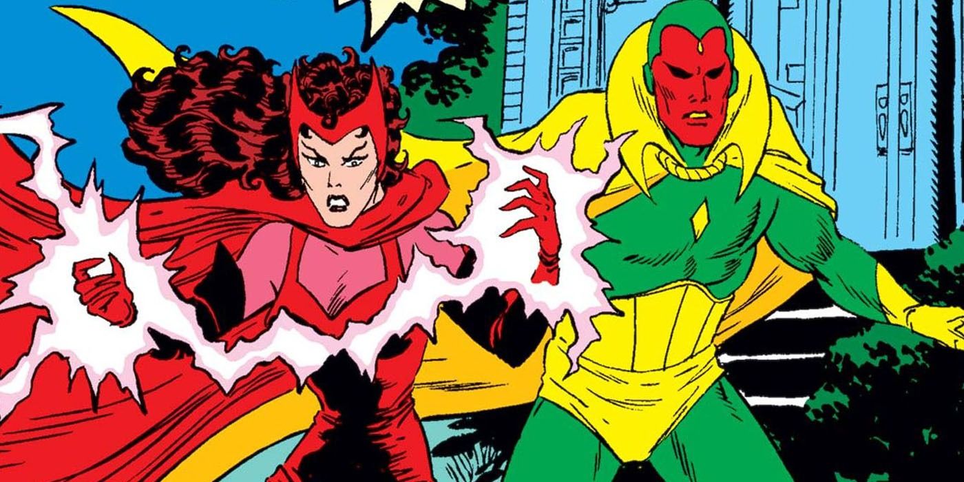 Scarlet Witch and Vision preparing for battle.