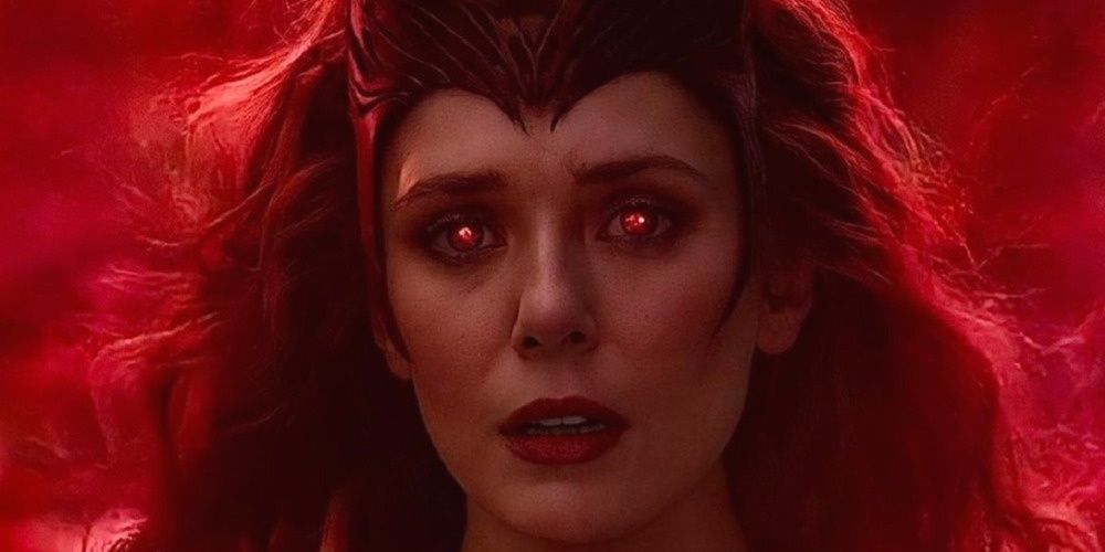 Scarlet Witch with red eyes from WandaVision finale