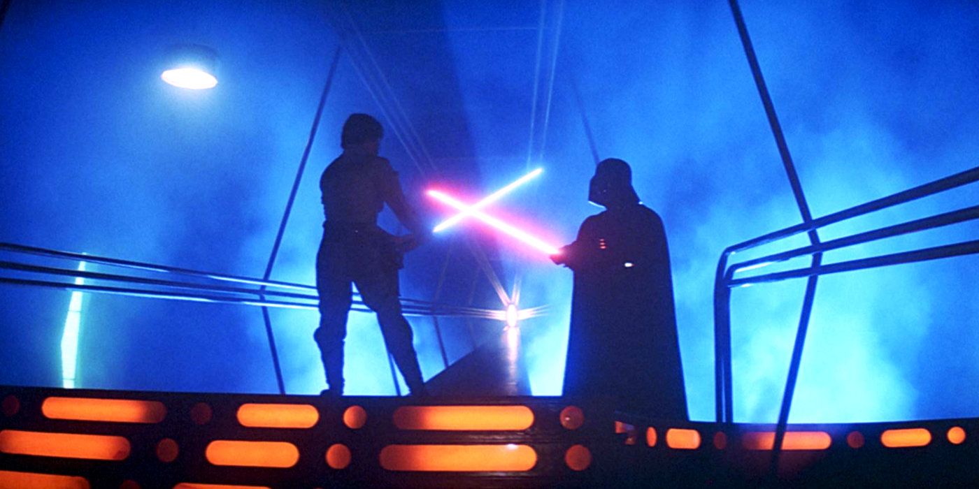 Luke Skywalker faces off against Darth Vader for the first time