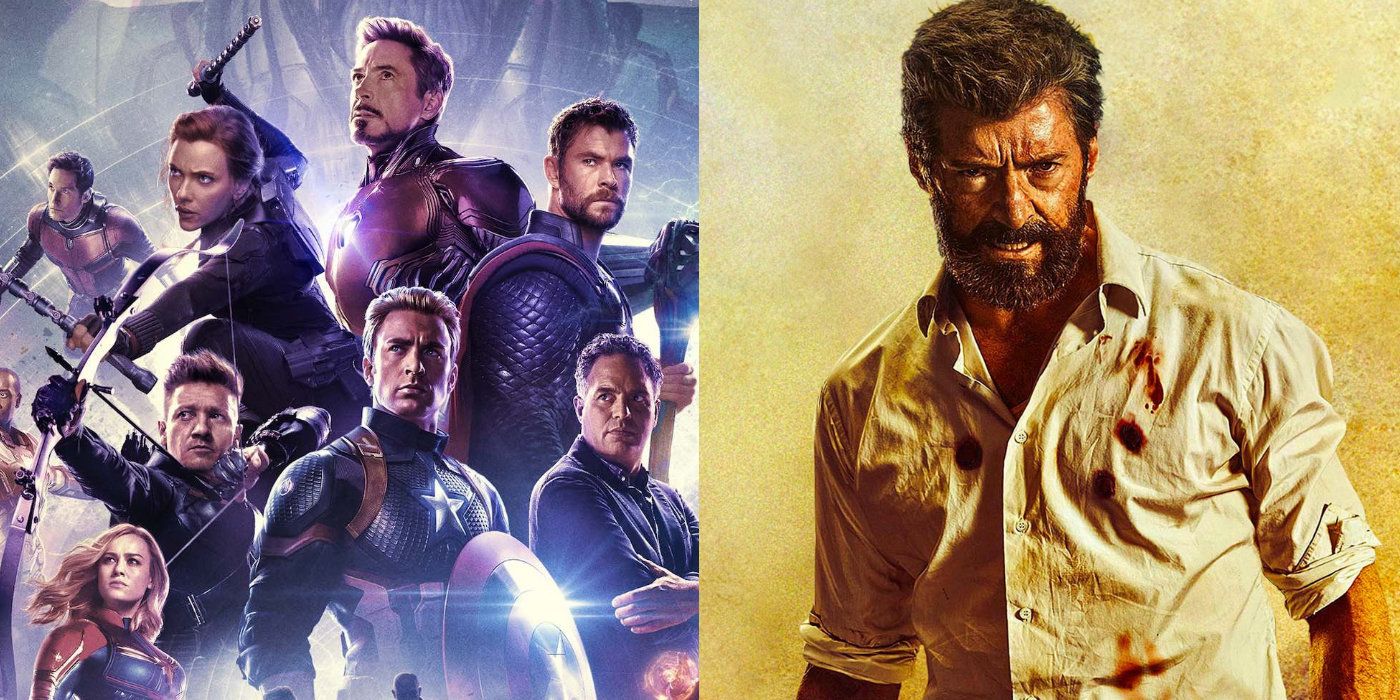Side by side of Avengers Endgame and Logan posters