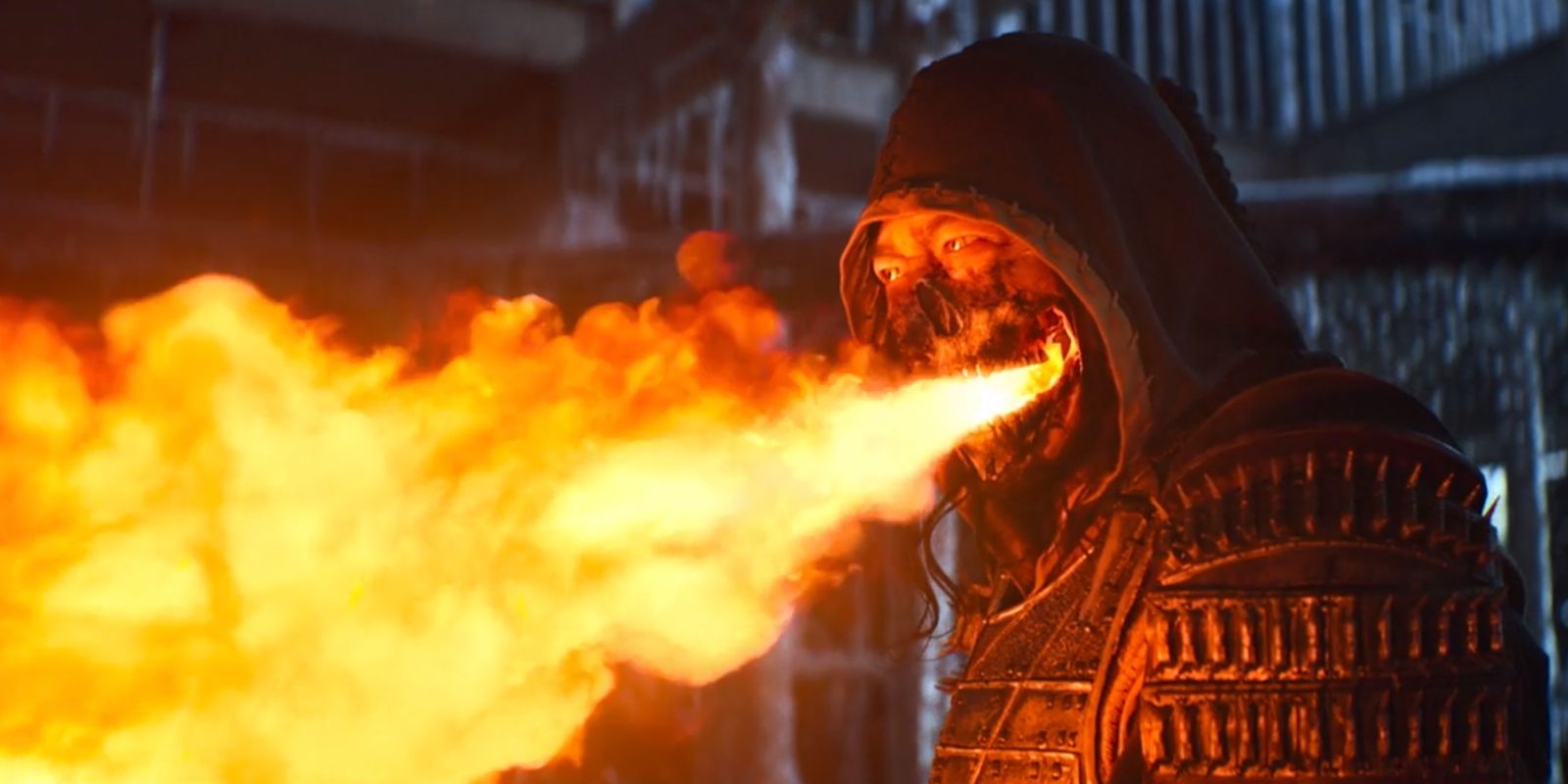 Scorpion benutzt seinen Feueratem in Mortal Kombat 2021
