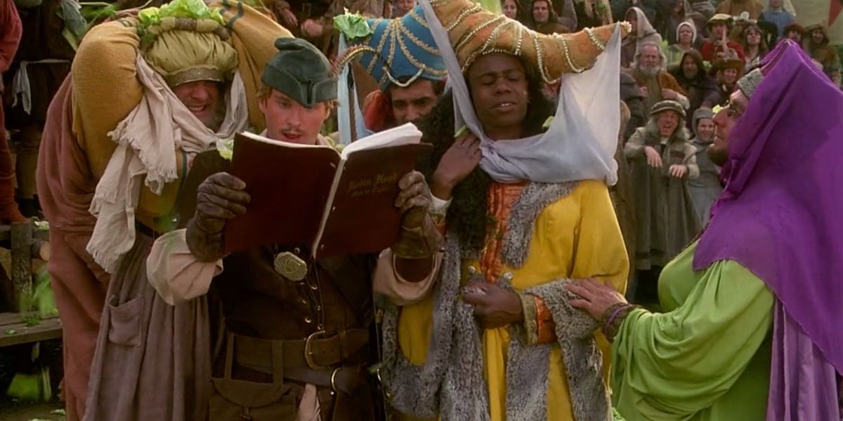 Robin reading movie script in Robin Hood: Men in Tights