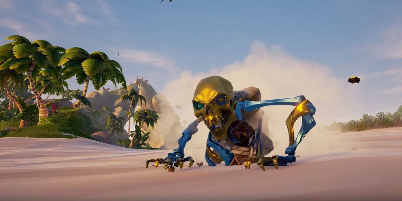 An ancient skeleton in Sea of Thieves