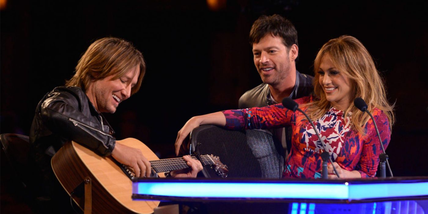 American Idol season 13 judges Keith Urban, Jennifer Lopez and Harry Connick Jr.