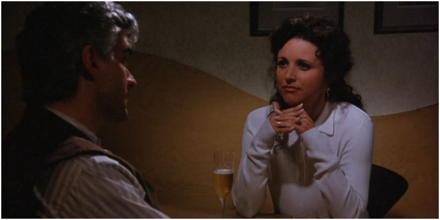 Jacopo Peterman e Elaine conversando sobre Seinfeld