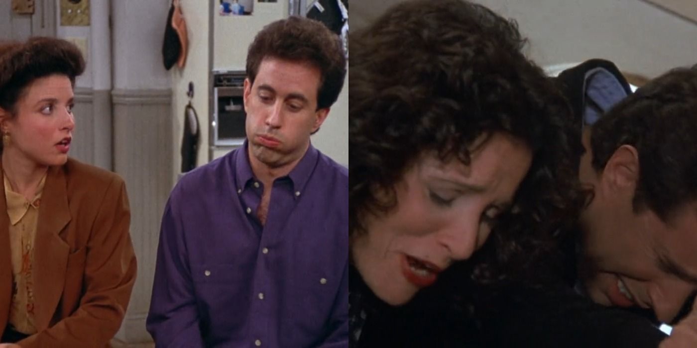 A split image of Elaine and Jerry in Seinfeld 