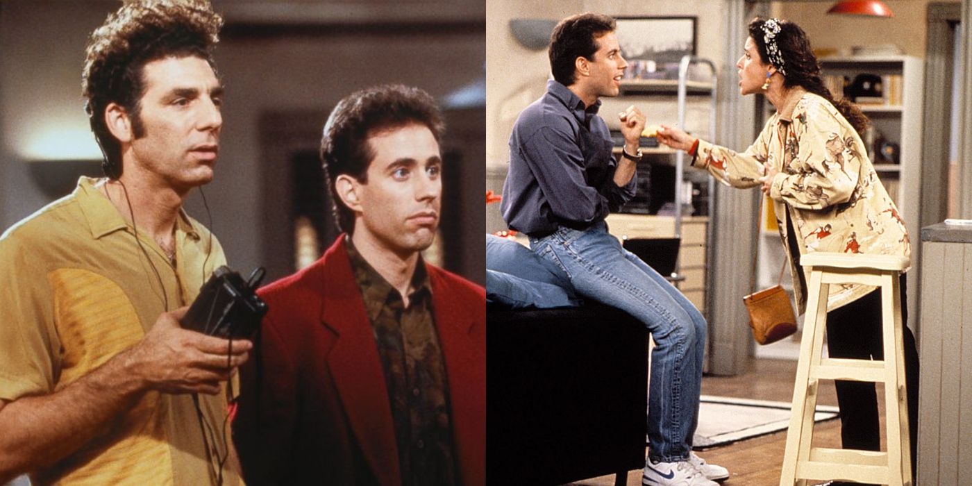 Kramer and Jerry standing together and Jerry and Elaine in his apartment Seinfeld featured image