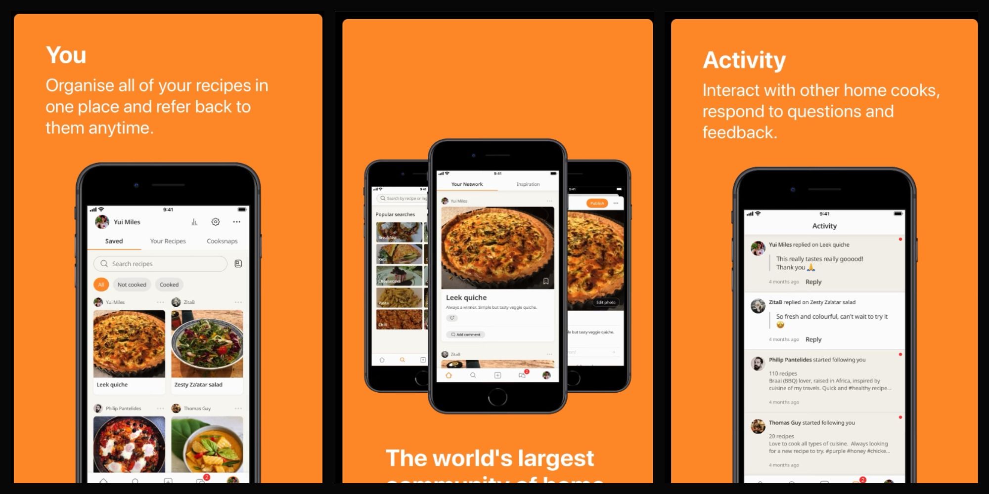 Several images showing how the Cookpad app works