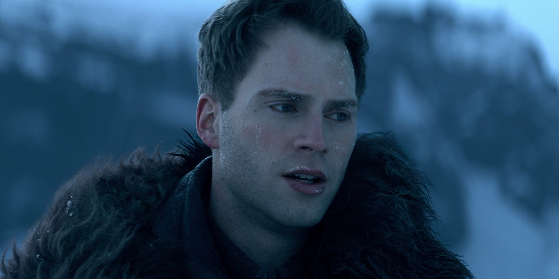 Matthias Helvar with ice on his face on Shadow and Bone