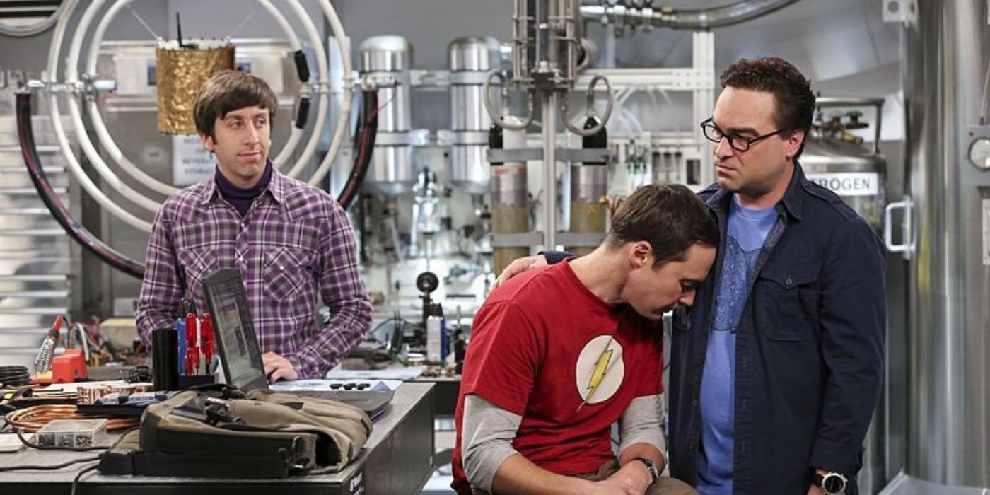 Sheldon falls asleep during a long night in the lab with howard and leonard on the big bang theory