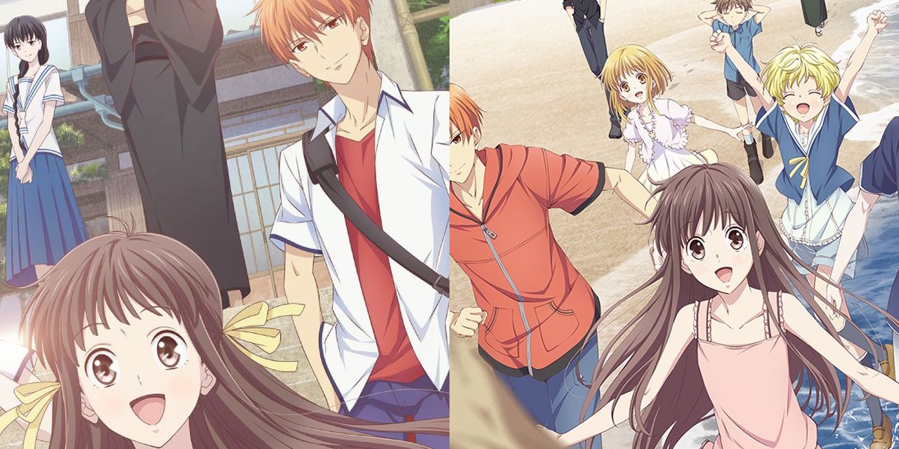 Side by side images from the Fruits Basket reboot