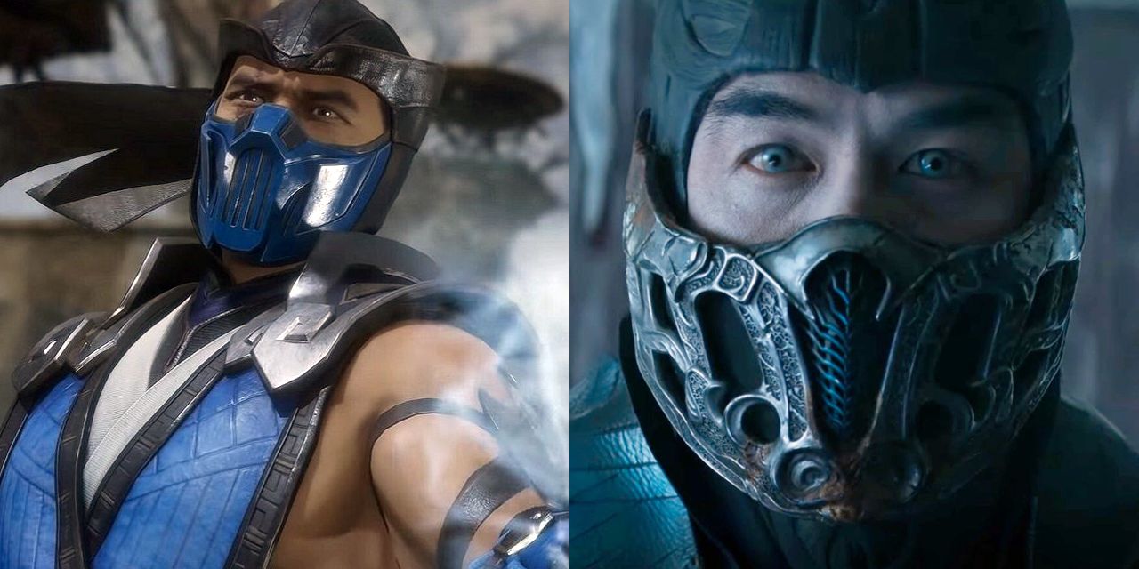 Side by side images of Sub-Zero from Mortal Kombat game and 2021 movie