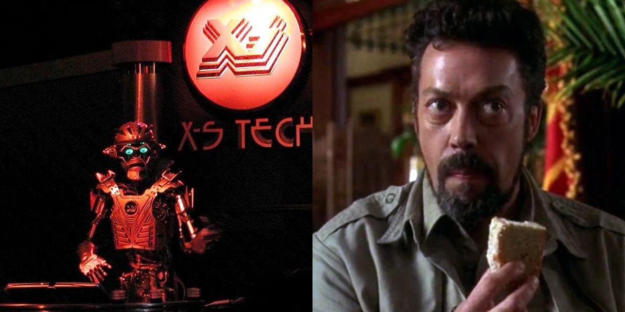 Side by side of Tim Curry in Congo and S.I.R. from ExtraTERRORestrial