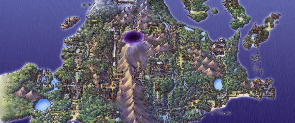 A map of the Sinnoh region in Pokémon