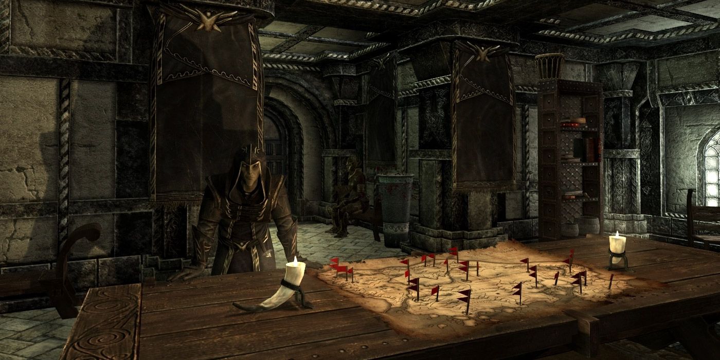 The Thalmor HQ, a restored area in Skyrim