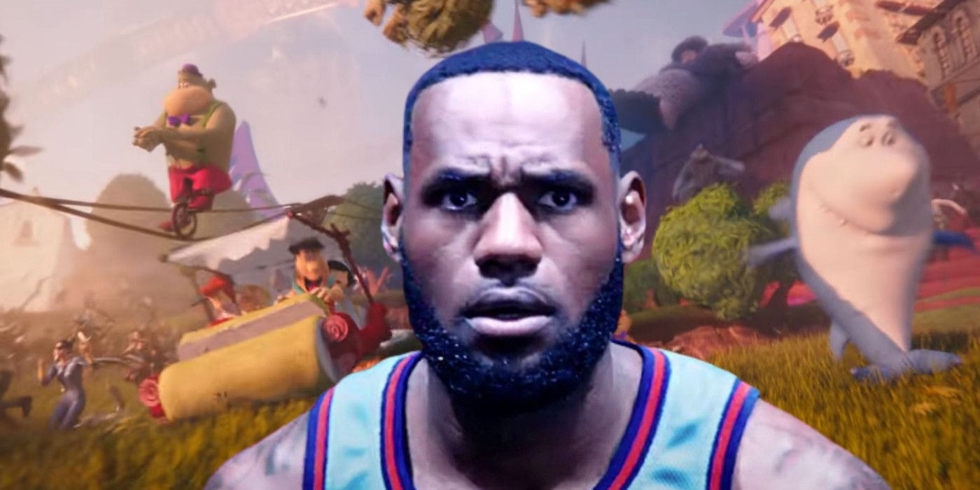 Space Jam 2 Cartoon Character Charge with LeBron James
