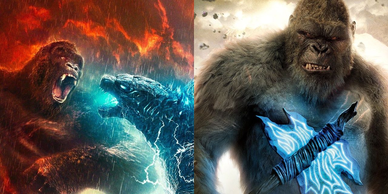 Split feature image of promo art from Godzilla vs Kong