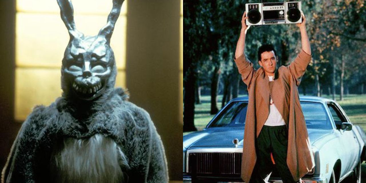Split image of stills from Donnie Darko and Say Anything