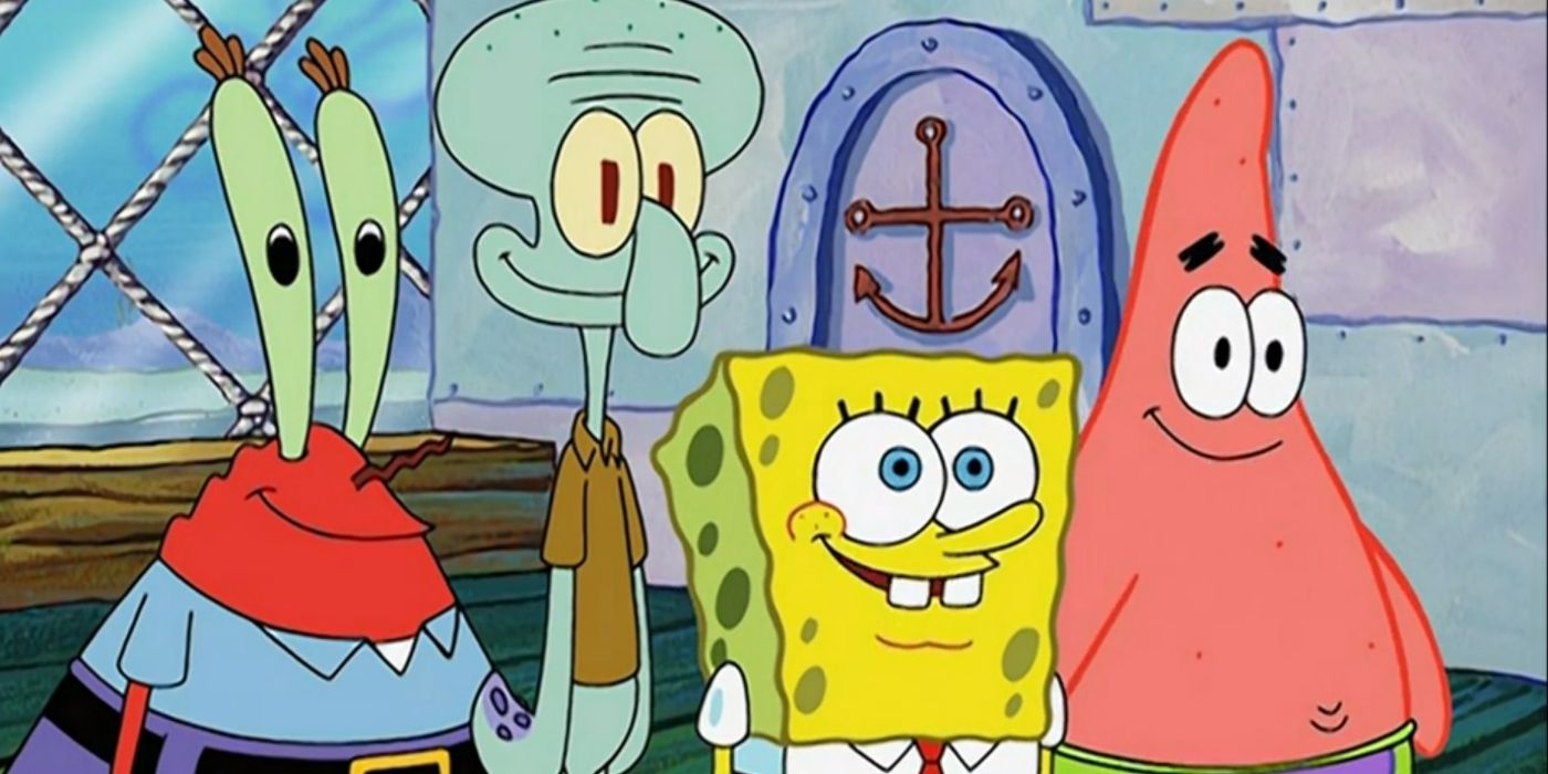 SpongeBob, Patrick, Squidward, and Mr. Krabs in SpongeBob SquarePants
