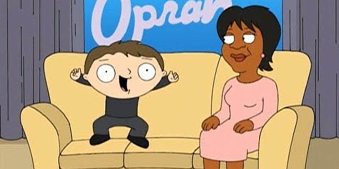 Stewie and Oprah in Family Guy