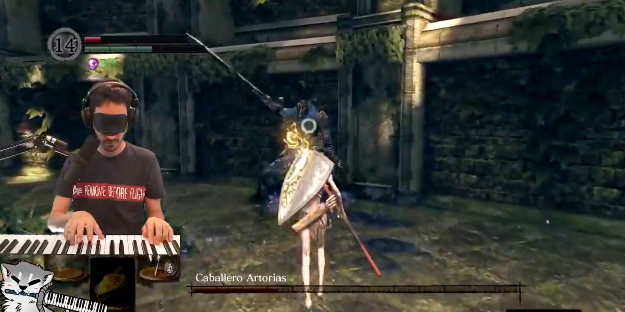 Streamer FryderykG defeats Dark Souls boss blindfolded