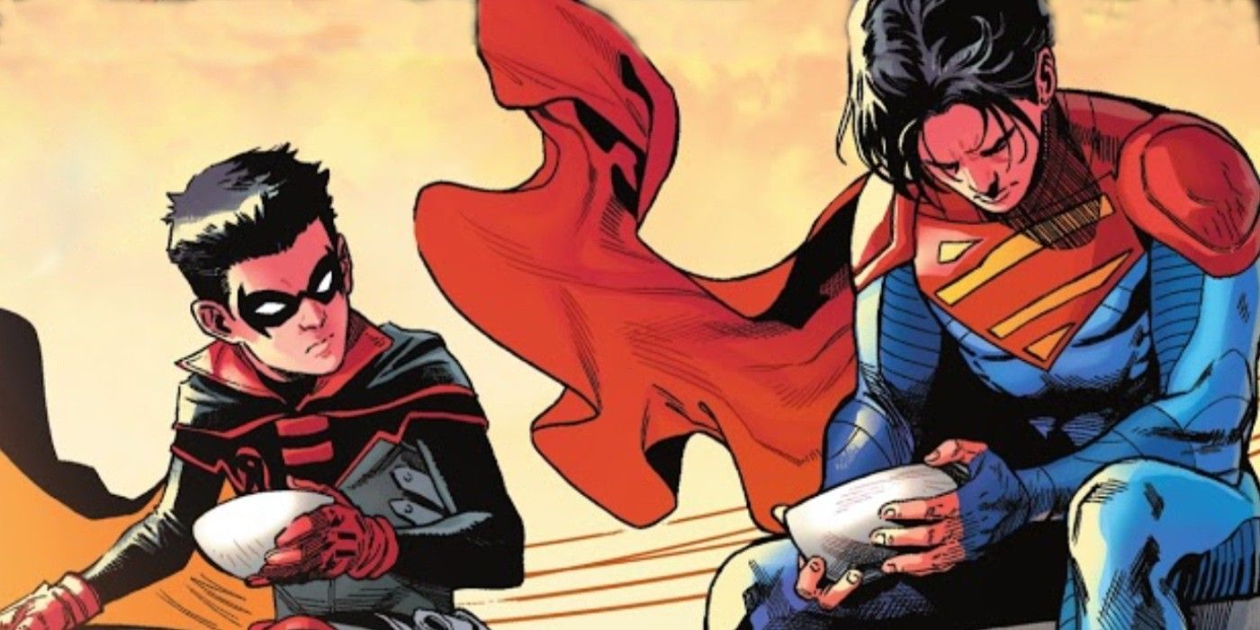 Superboy and Robin talking