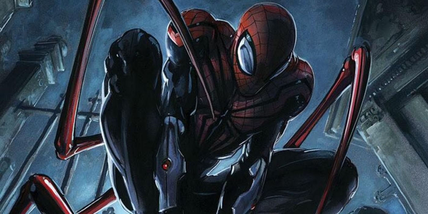 Superior Spider-Man sitting in a graveyard in Marvel Comics.