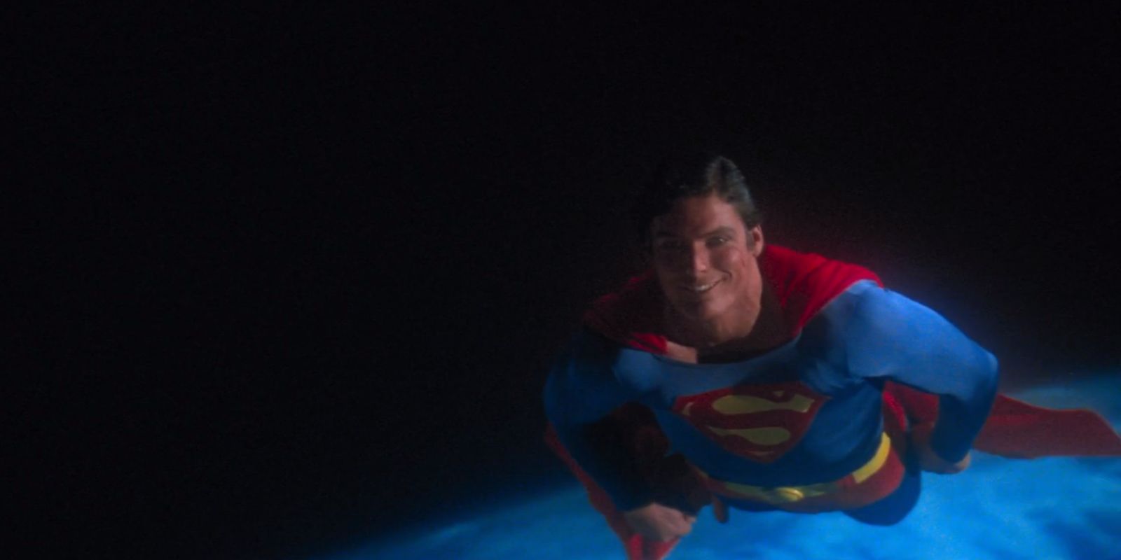 Christopher Reeve's Superman flying in the 1978 movie