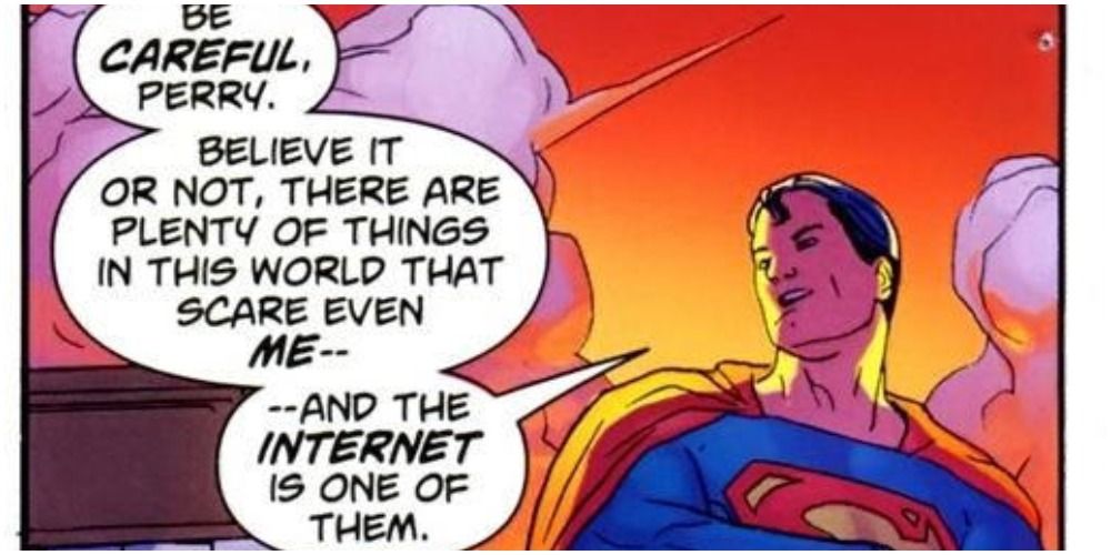 Superman talking to Perry White about the things he's afraid of.