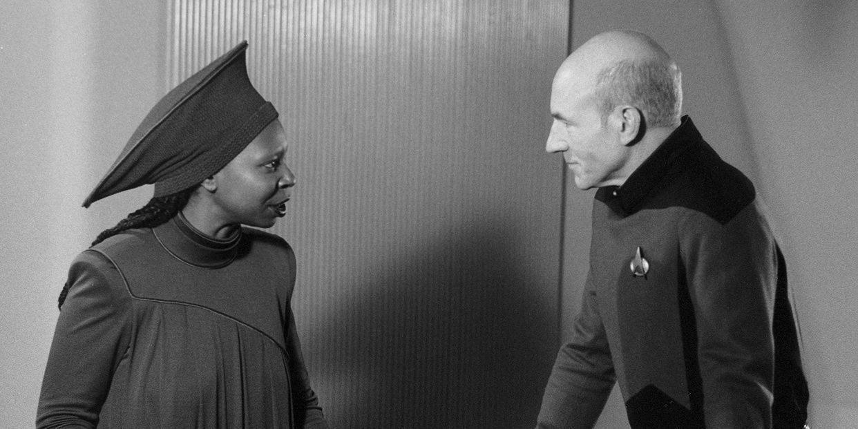 Picard and Guinan in Star Trek: TNG