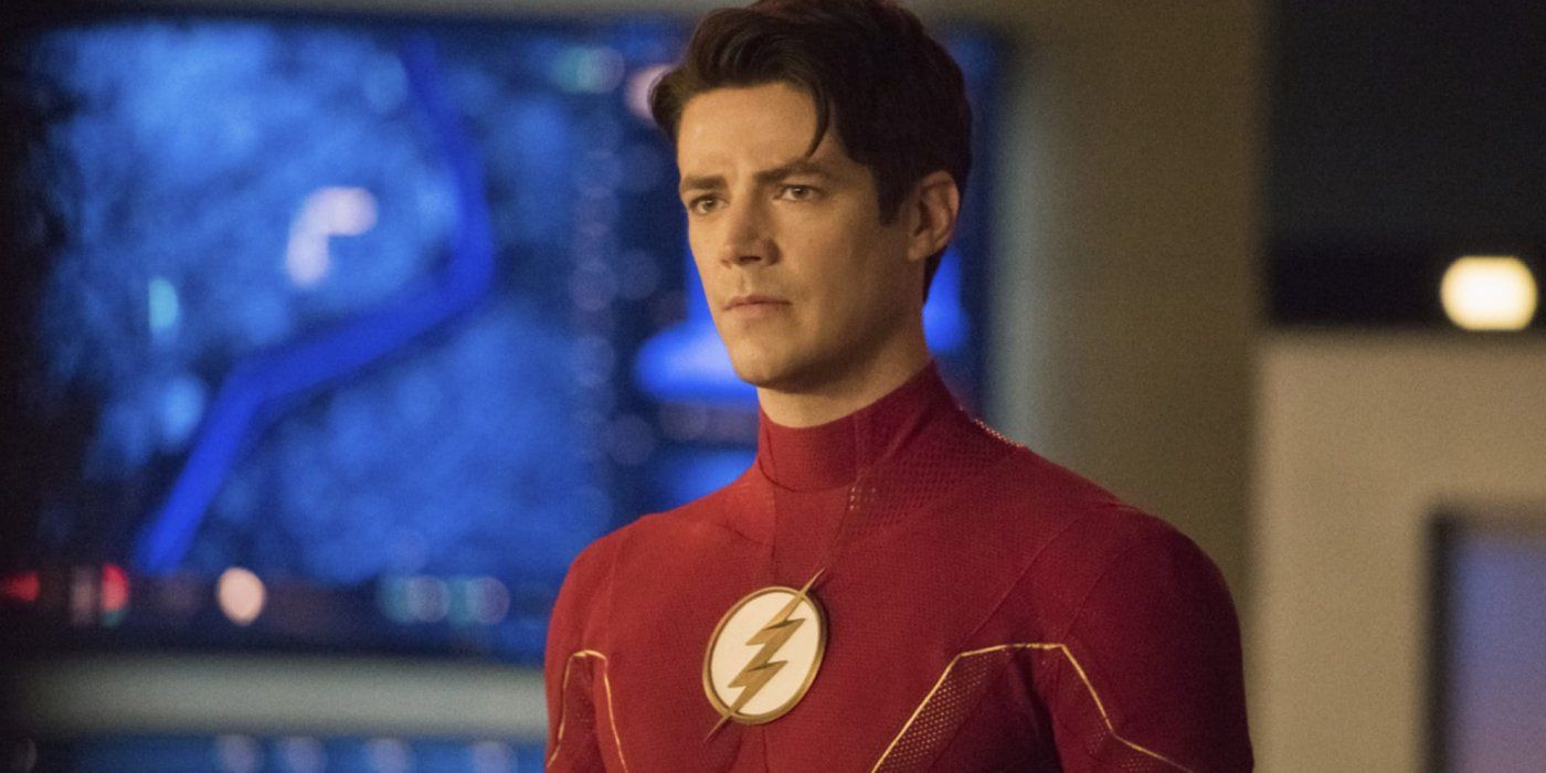Barry Allen standing in his Flash suit