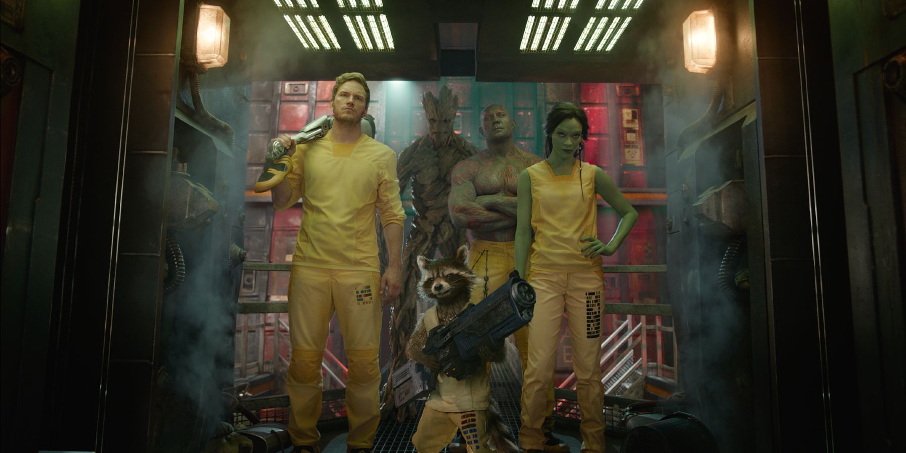 The Guardians entering the prison control room in Guardians Of The Galaxy