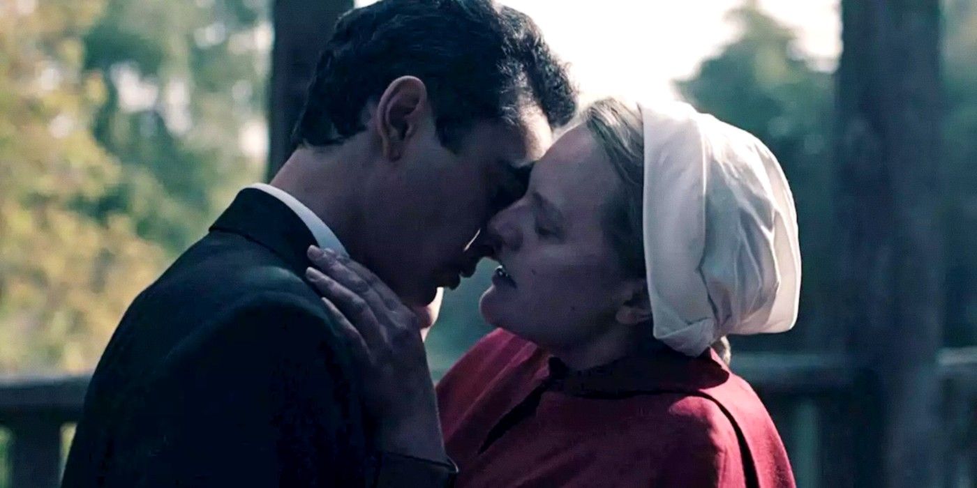 The Handmaid's Tale June and Nick about to kiss in Season 4