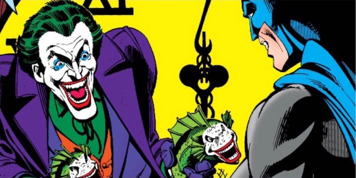 Joker comes at Batman with his laughing fish