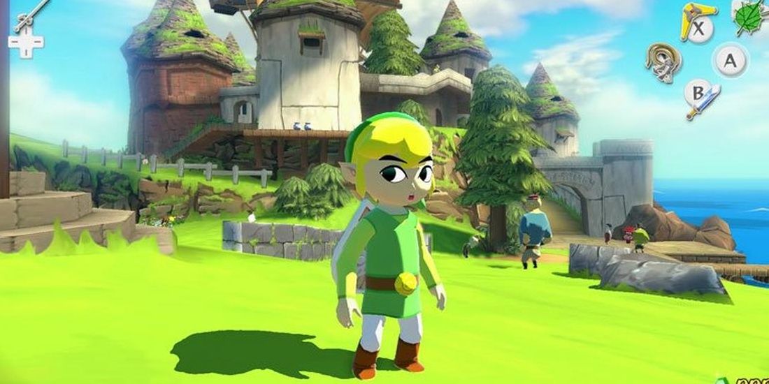 Link on Windfall Island in The Legend Of Zelda: The Wind Waker HD