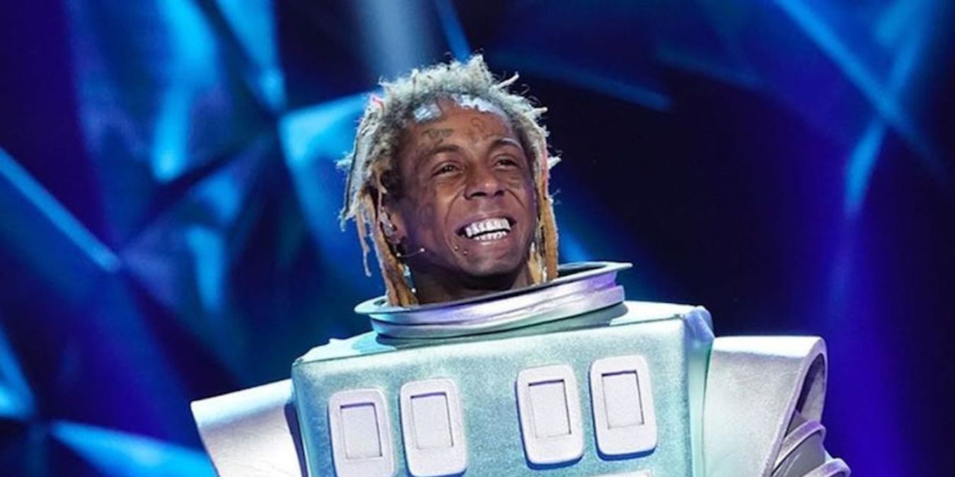The Masked Singer Lil Wayne on stage without a mask in Robot costume