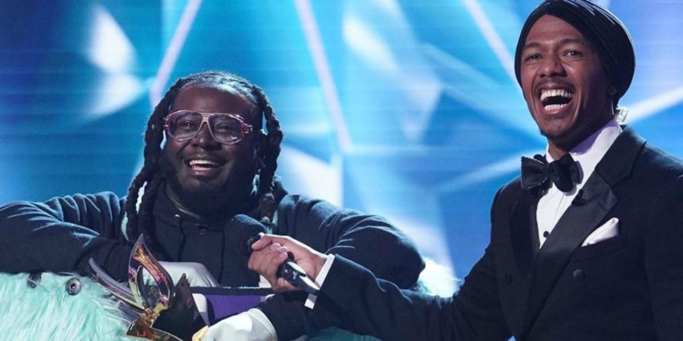 The Masked Singer Nick Cannon and T-Pain on stage, revealed as Monster