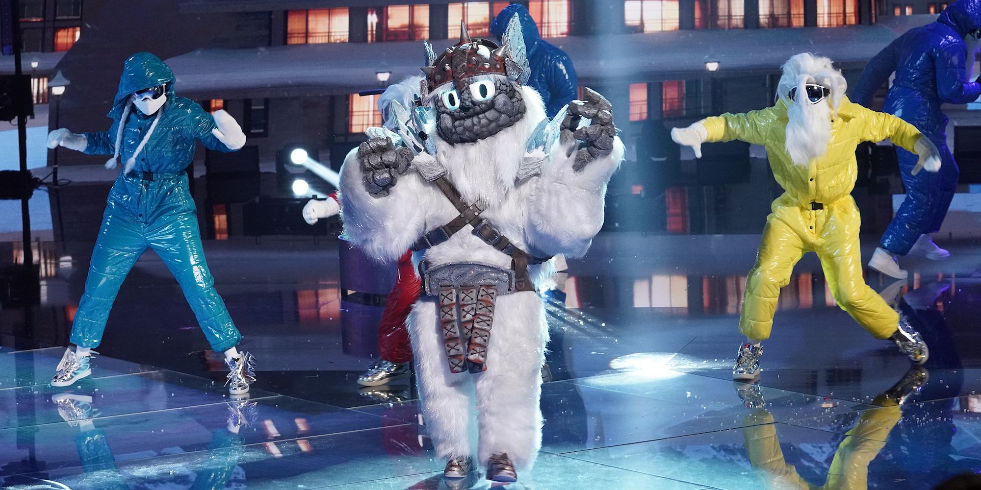 Yeti performing a song on The Masked Singer