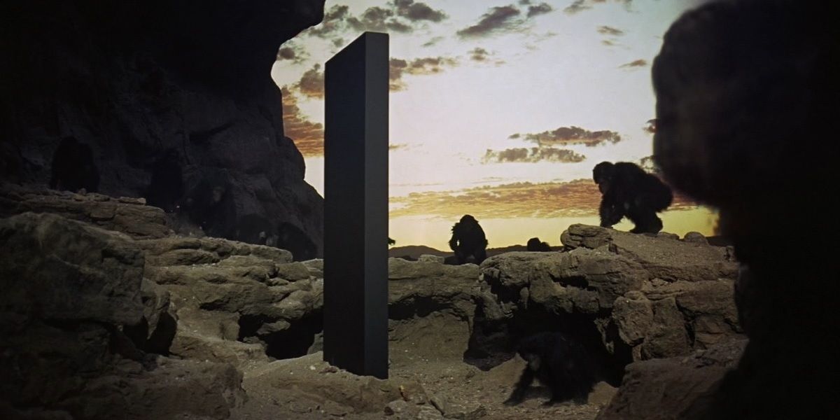 The Monolith in the opening scene of 2001 A Space Odyssey