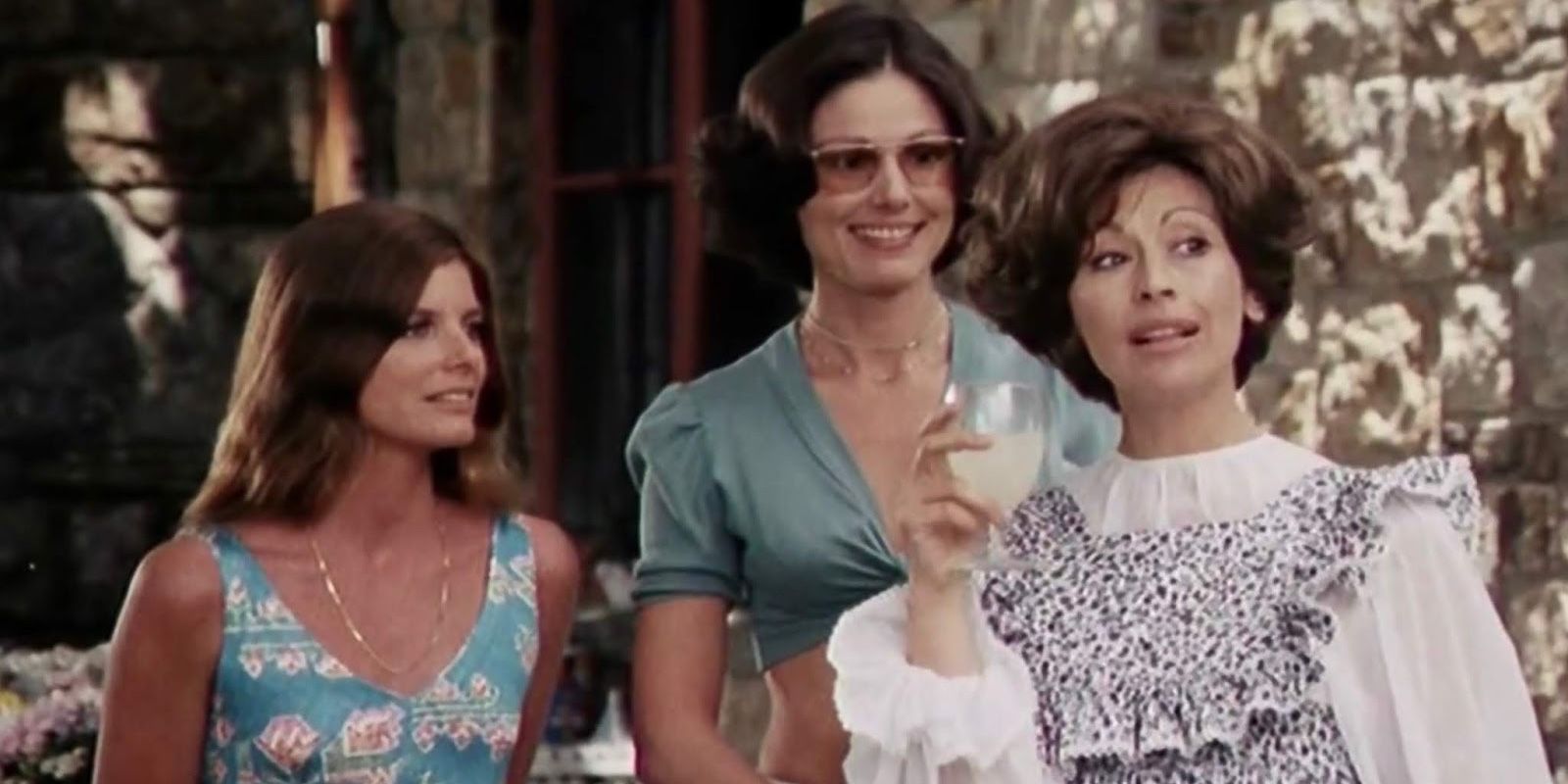 The Stepford wives drinking at a party
