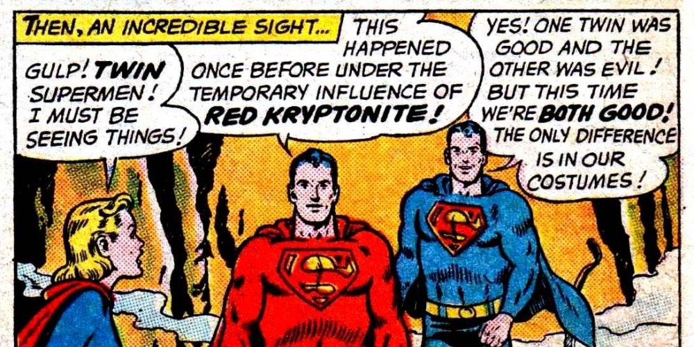 Lana Lang meets Red Superman and Blue Superman