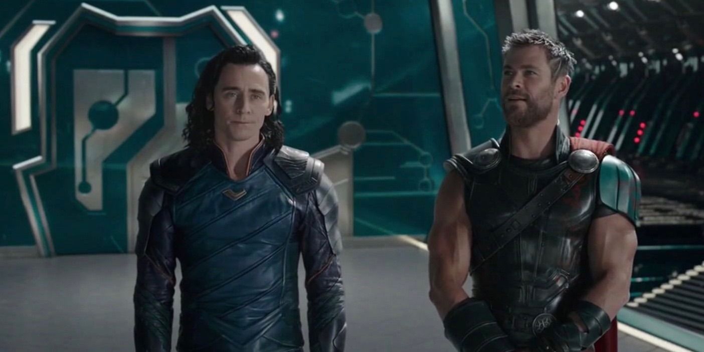 Thor and Loki standing next to each other in Ragnarok