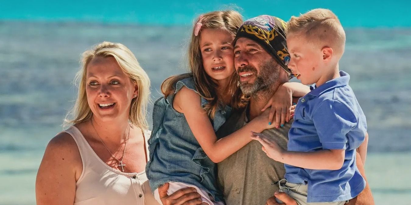 Tony Vlachos and his family during loved ones visit on Survivor Winners at War